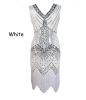 Adult Female Costumes to Hire - White Gastsby flapper debazzled dress